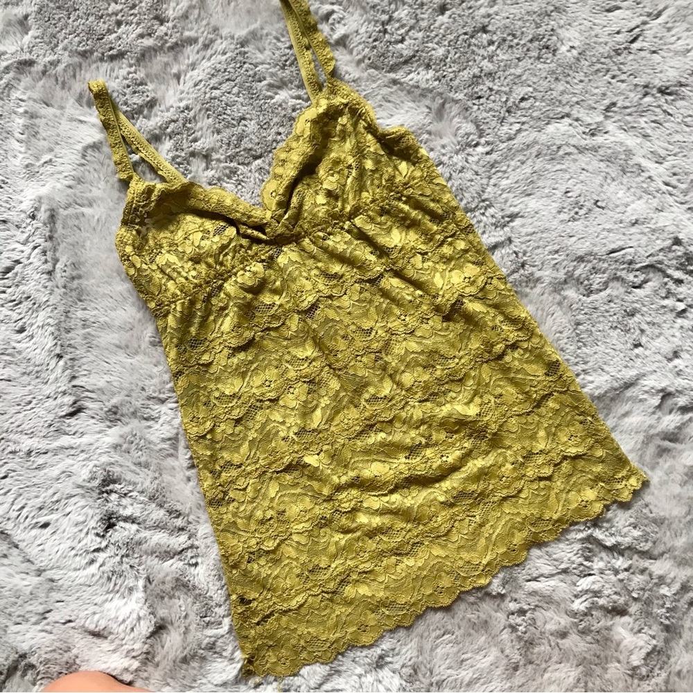 FREE w/ purchase Olive green Pins & Needles Lace camisole small bustier style
